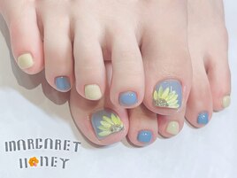 フットひまわりネイル