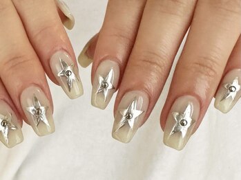 アイネイルズ 天神今泉店(I-nails)/【sana.i】シルバー星ネイル