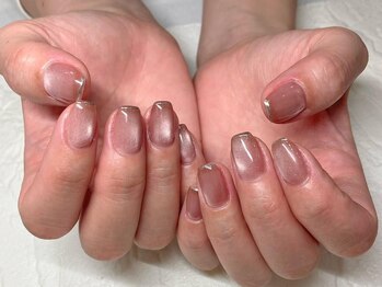 ビューティービースト フォー ネイルアンドアイラッシュ 松浜店(beauty:beast)/マグネット×ミラーフレンチ