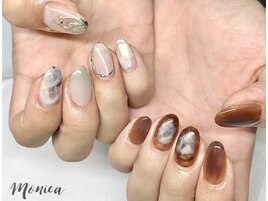 シルバークリア×ブラウン♪