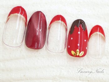 ラグジュアリーネイルズ アカバネ(Luxury Nails Akabane)/イチゴチョコ*バレンタイン