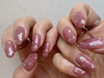 クルネ(QULNE)/お花ホログラム くすみカラー