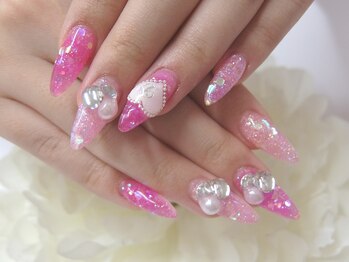 ネイルサロンミキ 横浜(MIKI)/トレンドピンク3Dハートアート