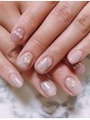 ピンクベージュ×マーブル