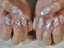 ネイル アトリエ コモード(nail atelier Comodo)/成人式ネイル[水色光彩]