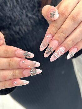 ジューシーネイル 天神店(Juicynail)/ピンクフレンチ×クロムネイル