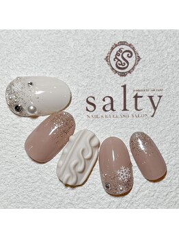 ネイルアンドアイラッシュサロン ソルティ 寺田町(salty)/ニットネイル
