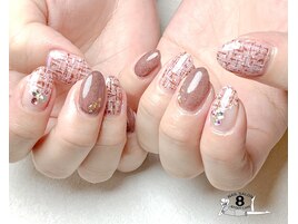 ツイード　チェックネイル