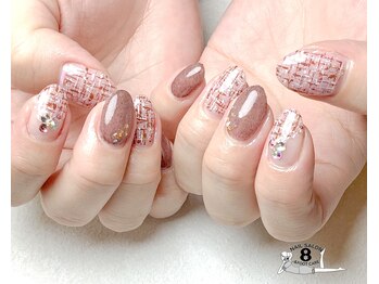 ネイルエイト 新百合ヶ丘(nail8)/ツイード チェックネイル