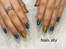 ネイルズアリー 立川店(Nails ally)/ジオメトリック×ぷっくり×秋冬