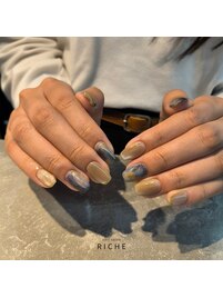 冬色ニュアンスアートネイル