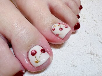 コーシェリ(koselig)/さくらんぼフットネイル♪