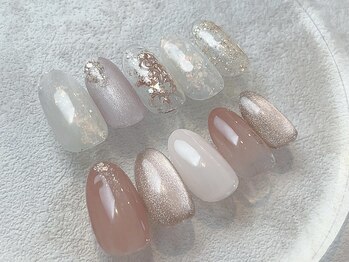 ヴィヴィアン ネイル(Vivian nail)の写真/ジェルオフ込み*選べるシンプル定額デザイン¥8800◇ベースはパラジェルを含む3種から選べる!オフィスにも◎