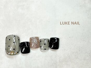ルークネイル 恵比寿店(LUKE NAIL)/クリアドットフットネイル　春夏