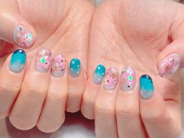 桜で春先取りネイル