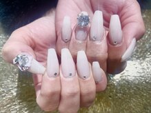 プロテア(protea)/ワンカラー×パーツネイル