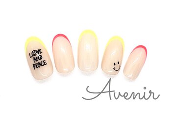 アヴィニール 表参道(Avenir)/ニコちゃんネオン　ネイル