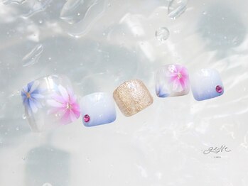 geNe 'n GRUS(ジーン アンド グルス)/8・9月フットエアジェルアート