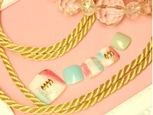 ネイルアンドアイラッシュ リラ 東三国店(Rela)/空色パステルフット