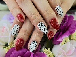 【山川】ヒョウ柄ネイル