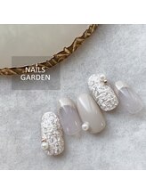 ネイルズガーデン(NAILS GARDEN)/ホワイトツイードネイル