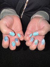 はあとねいる 宇都宮御幸ヶ原店/水色×シェルネイル