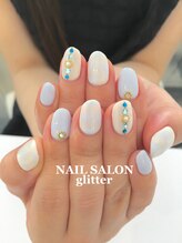 ネイルサロン グリッター(NAIL SALON glitter)/ブルーネイル