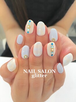 ネイルサロン グリッター(NAIL SALON glitter)/ブルーネイル