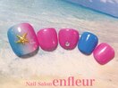 縦グラデーション&ホロ&パーツ☆