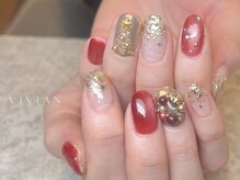 ヴィヴィアン ネイル(Vivian nail)/ラメ　クリスマス