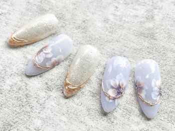 エムネイル(M nail)/大人可愛い爽やかフラワーアート