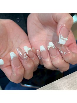 白フレンチリボンパーツ卒業式