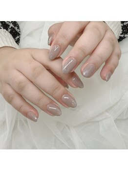 ラメグラ/グレージュ