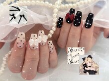キャンディドロップネイル(CANDY DROP NAIL)/ガーリーレース×ドットネイル