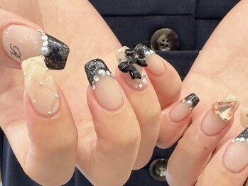 アイネイルズ 天神今泉店(I-nails)/【sana.i】ブラック韓国ネイル