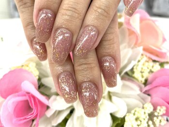 ディーネイル 四条烏丸(D-nail)/【山田】くすみピンク×キラキラ