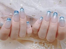シーアンドビーネイル(C&B Nail)/【水色】マグネットフレンチ