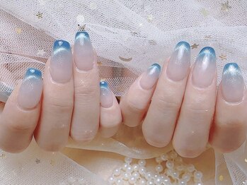 シーアンドビーネイル(C&B Nail)/【水色】マグネットフレンチ