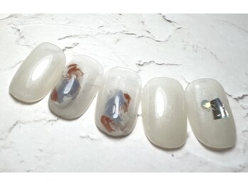 ネイルハウス安气子 新丸ビル店/ニュアンス/シンプル大人可愛い