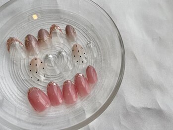 シンプルジェルネイル専門店 バランス(balance)/ガラスフレンチサンプル♪