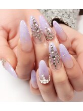 ネイルサロン スール(Soeur)/淡パープルのラメグラデーション