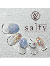 ネイルアンドアイラッシュサロン ソルティ 寺田町(salty)/ゆきだるまネイル
