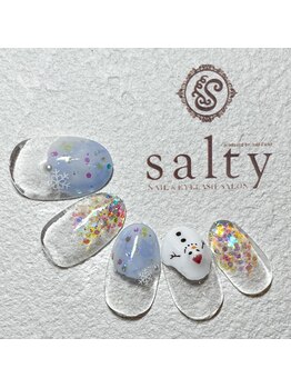 ネイルアンドアイラッシュサロン ソルティ 寺田町(salty)/ゆきだるまネイル