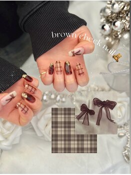 ベルレ(Bellere)/チェック×秋ネイル ¥9500