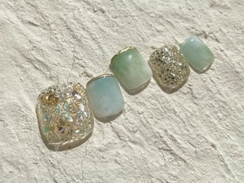 アイネイルズ 池袋店(I-nails)/ラメシェルビジューフット