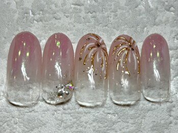 ネイルアンドアイラッシュ ネネ/花火 グラデ ピンク