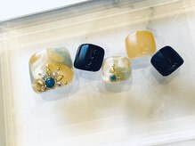 ツメトトノウ/フット☆夏のマーブルネイル