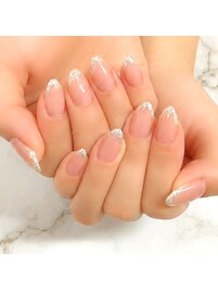 ラメフレンチネイル★大人女子