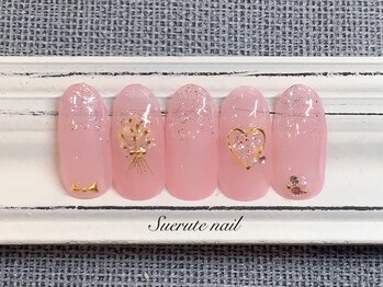 スエルテ ネイルサロン 北千住店/押し花×ハート ¥10000