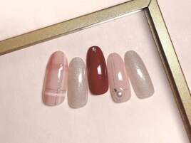 キラキラチェックネイル　¥8800